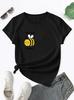 Bee Graphic Short Sleeve Sports Tee  Round Neck Causal Workout Tshirt Unisexs Activewear Unisex Clothes