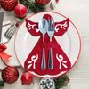 Christmas Knife and Fork Placemats, Angel-shaped Knife and Fork Storage Stand Mats Set, Knife and Fork Pockets, for Christmas