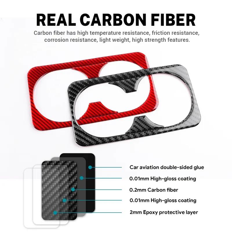 Real Soft Carbon Fiber Sticker For Kia Stinger      LHD RHD Car Rear Seat Water Cup Interior Accessories