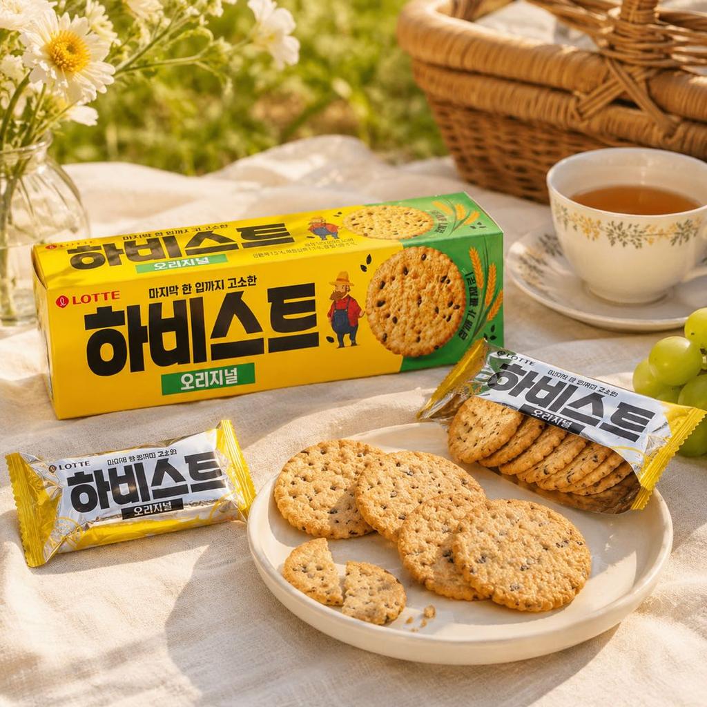 Lotte Harvest Black Sesame Crackers 100g