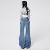 Women's Retro Micro-Flare Jeans - New Autumn Arrival, American-Style, Non-Stick, Loose, Draping, Wide-Leg Pants