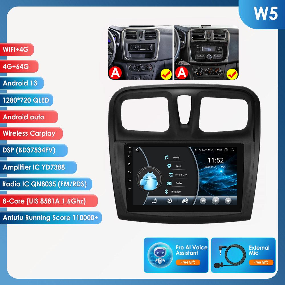 OSSURET Carplay 4G Android 13 автомобильное радио для Renault Logan 2 2014 - 2019 Sandero 2 мультимедийный видеоплеер GPS 2din Автомагнитола 7862 интеллектуальный экран