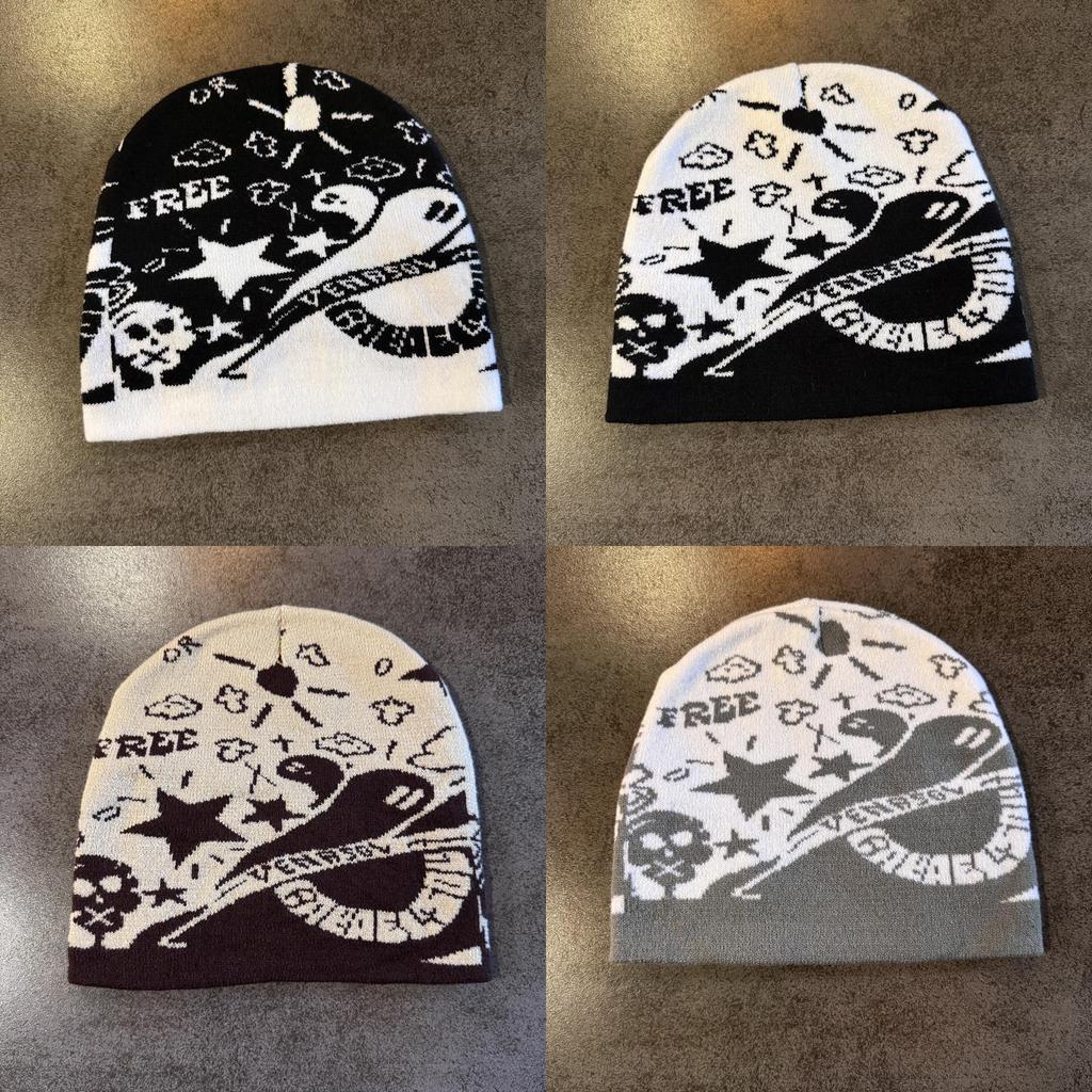 Halloween Skull Ghost Star Acrylic Wool Hat Trendsetting Design For Weather Cold