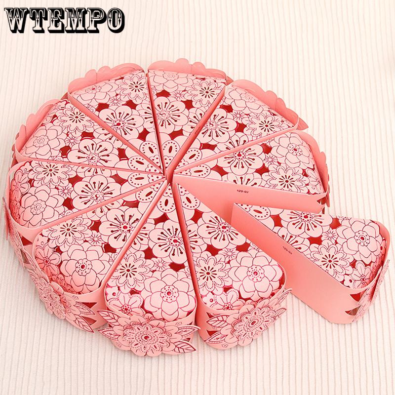 

WTEMPO Party Gift Triangular Boxes DIY Foldable Hollowed-out Paper Boxes Wedding Party Decor Favor Treat Boxes for Birthday Halloween Christmas 10pcs рожевий