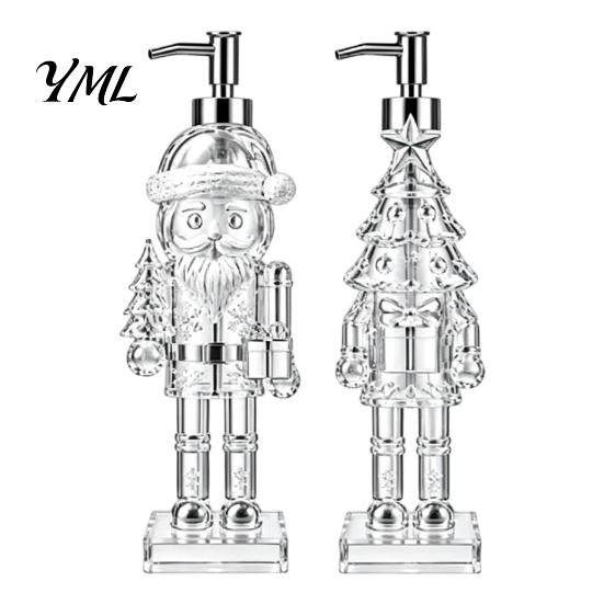 Modern Bathroom Accessories for Christmas Theme Hand Soap Dispenser, Nutcracker/Santa/Snowman/Cookie Man/Christmas Tree Shape, 55 Ounce Santa