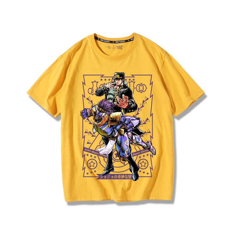 JoJo's Bizarre Adventure anime potlač postáv letné pánske 100% bavlnené tričko vonkajšie ležérne pohodlné trendové streetwear
