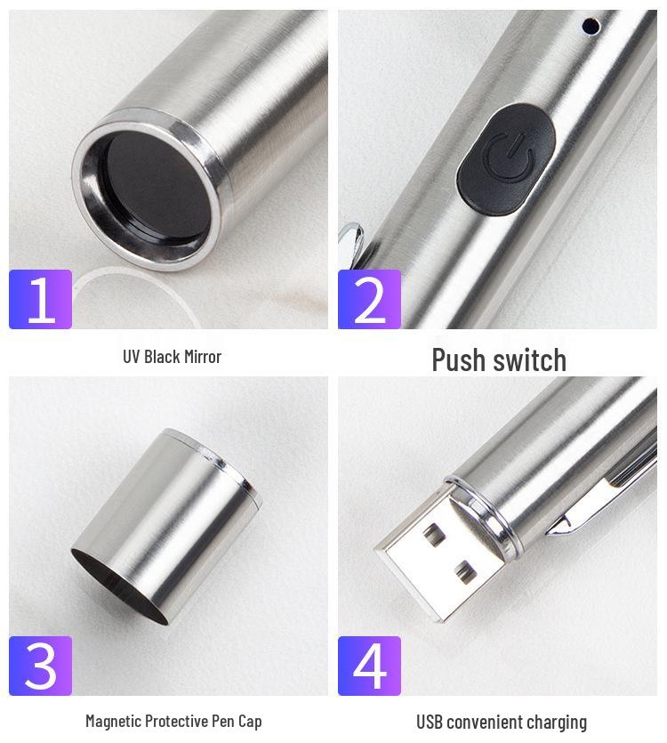 Wood's Katze Ringwurm Erkennung LED: USB-Wiederaufladbares UV-Schwarzlicht zur Erkennung von Geld, Urin und Pilzen