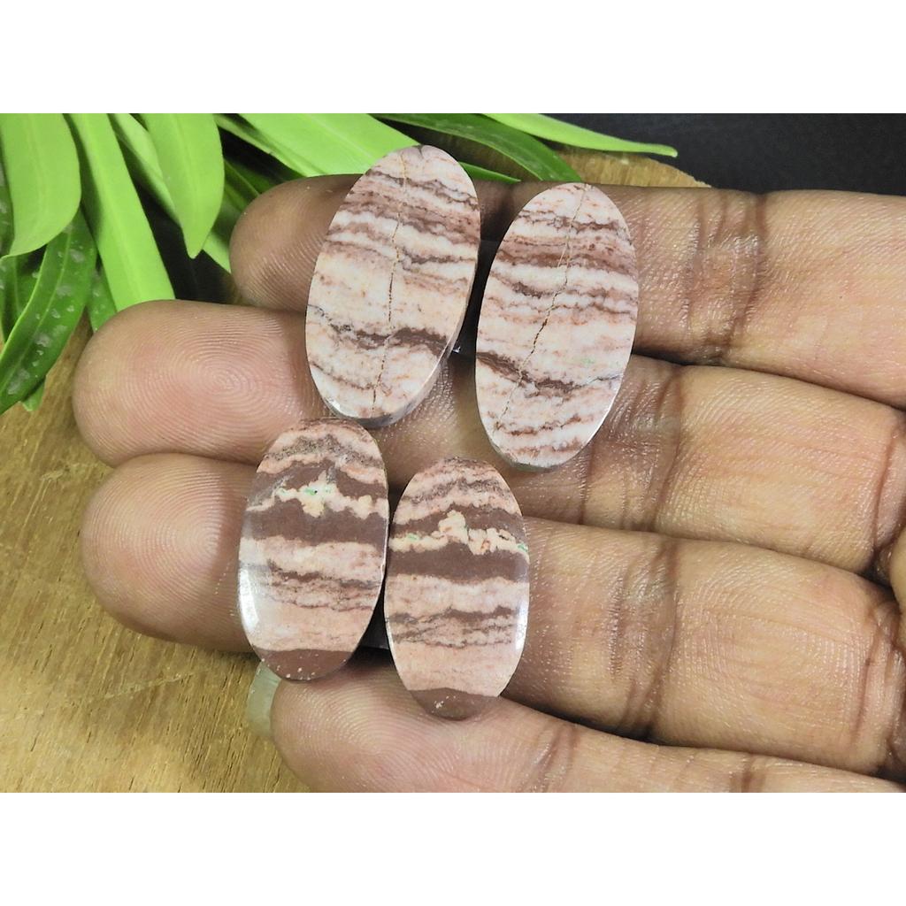 55Cts. Natural Zebra Jasper Matched Pair Oval Cabochon Gemstone 2Pair Lot B-216