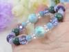 Larimar Charoite Bracelet Lavender 34 D9 [LARIMARMJ] Large Aurora-colored Amethyst/Burmese Jade/Aquamarine