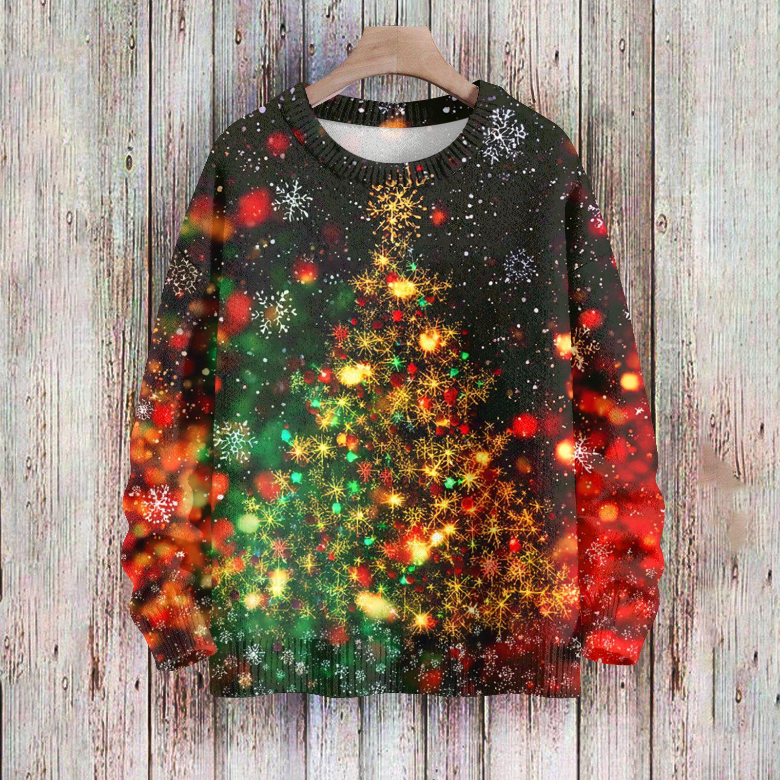 Christmas Sweatshirts For Women Knit Sweater Cute Shirt Fall Crewneck Pullover Tops S 2313₽