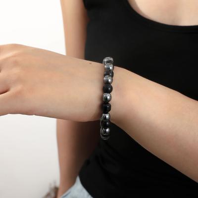 Handmade Beaded Elastic Bracelet, Personalized Obsidian Single Circle Women'S Jewelry