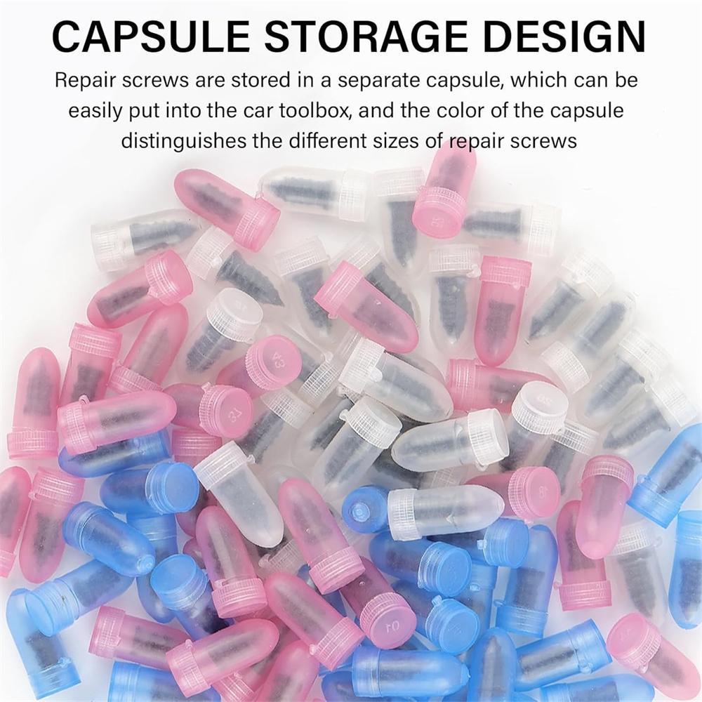 100Pcs Tire Repair Rubber Nails Tyre Puncture Repair Screws Kit With Screwdriver