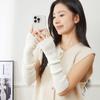 Women's Knitted Wool Long Half-Finger Gloves: Thick Long Arm Sleeves & Warmers for Autumn/Winter