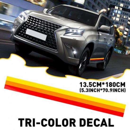 Classic Retro Style Tri-Color Stripe Decal Sticker skirt Side For Toyota/Lexus