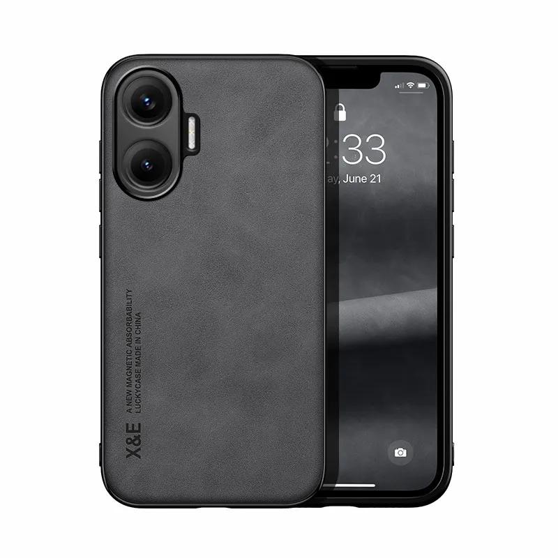 Pro Xiaomi POCO F7 Magnetické pouzdro Odolné PU kůže na dotek S přísavkou Zadní kryt na telefon