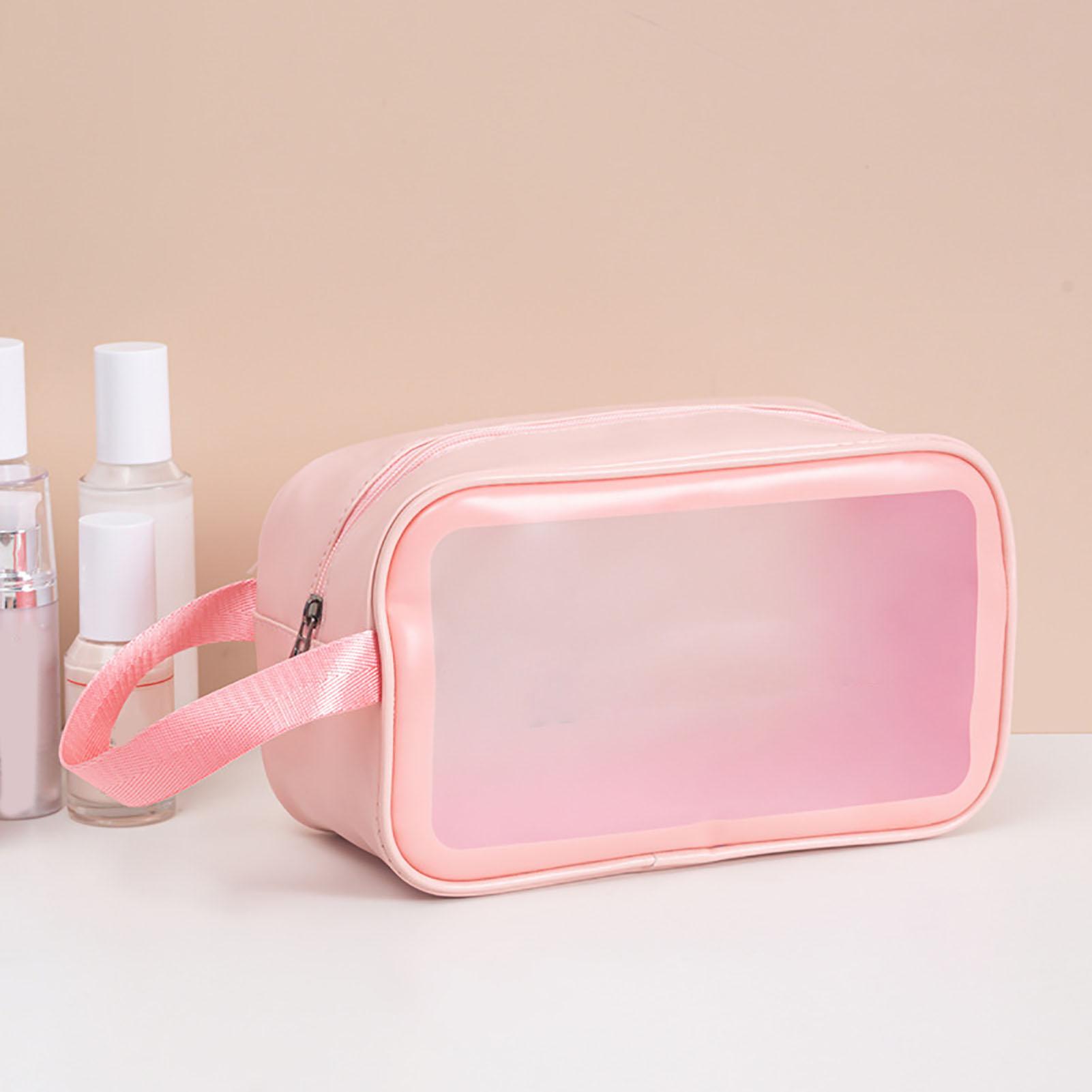 

Transparent Makeup Bag Large Capacity Waterproof Travel Cosmetic Bag with Handle for Women
