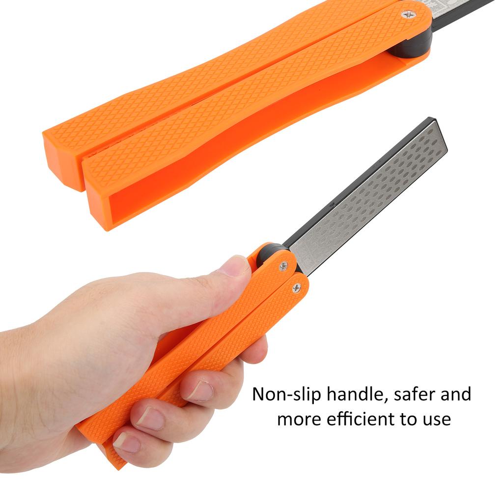 Folding Sharpener FanShaped DoubleSide Knife Blade Kitchen Sharpener Grinder Tool(Black )