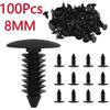 100PCS Universal 8mm Automotive Fasteners, Headliner Fixing Clamps, Mudguards, Bumper Clips, Plastic Rivets, Trunk Liners