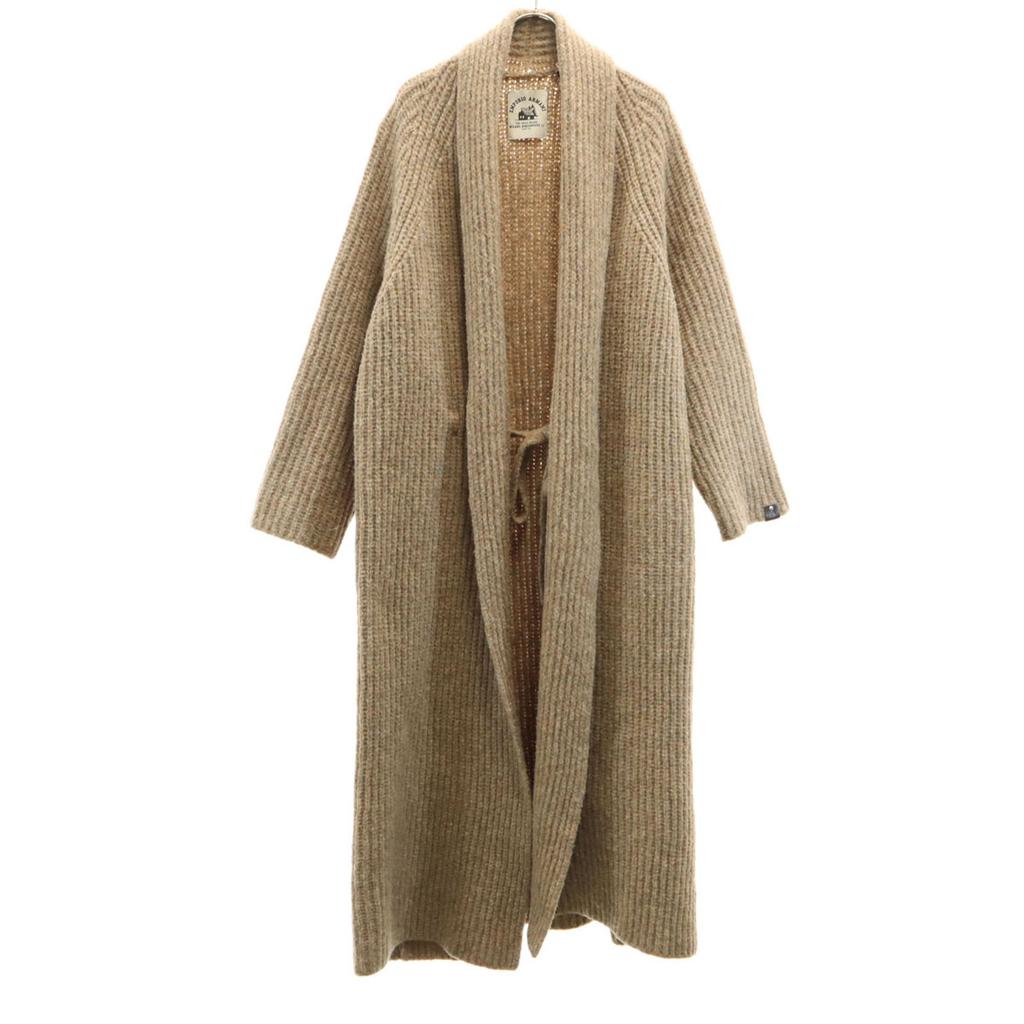 Emporio Armani Long sleeve gown knit cardigan 40 Beige brown Long length Women Used
