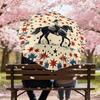 1PC Cowgirl Horse Umbrella-8-Rib Reinforced Portable Folding Travel Suitable for All Seasons Outdoor Daily Use Is an Ideal Choice  -K0335