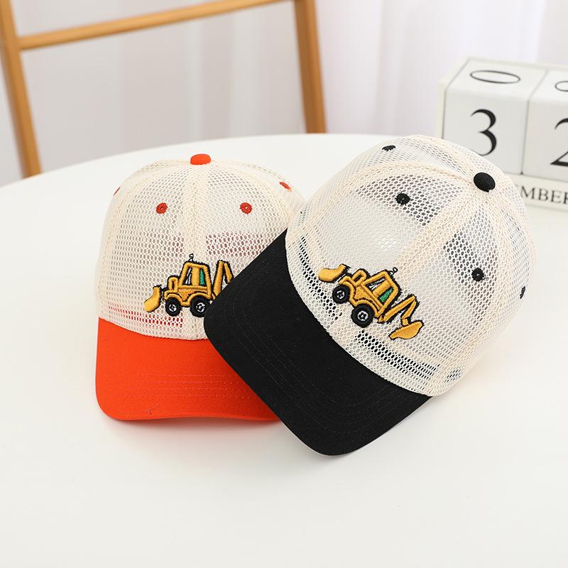 Cartoon Car Boys Mesh Baseball Cap Children Summer Sun Hat Color Block Kids Duckbill Caps Net Breathable Baby Sunscreen Visors