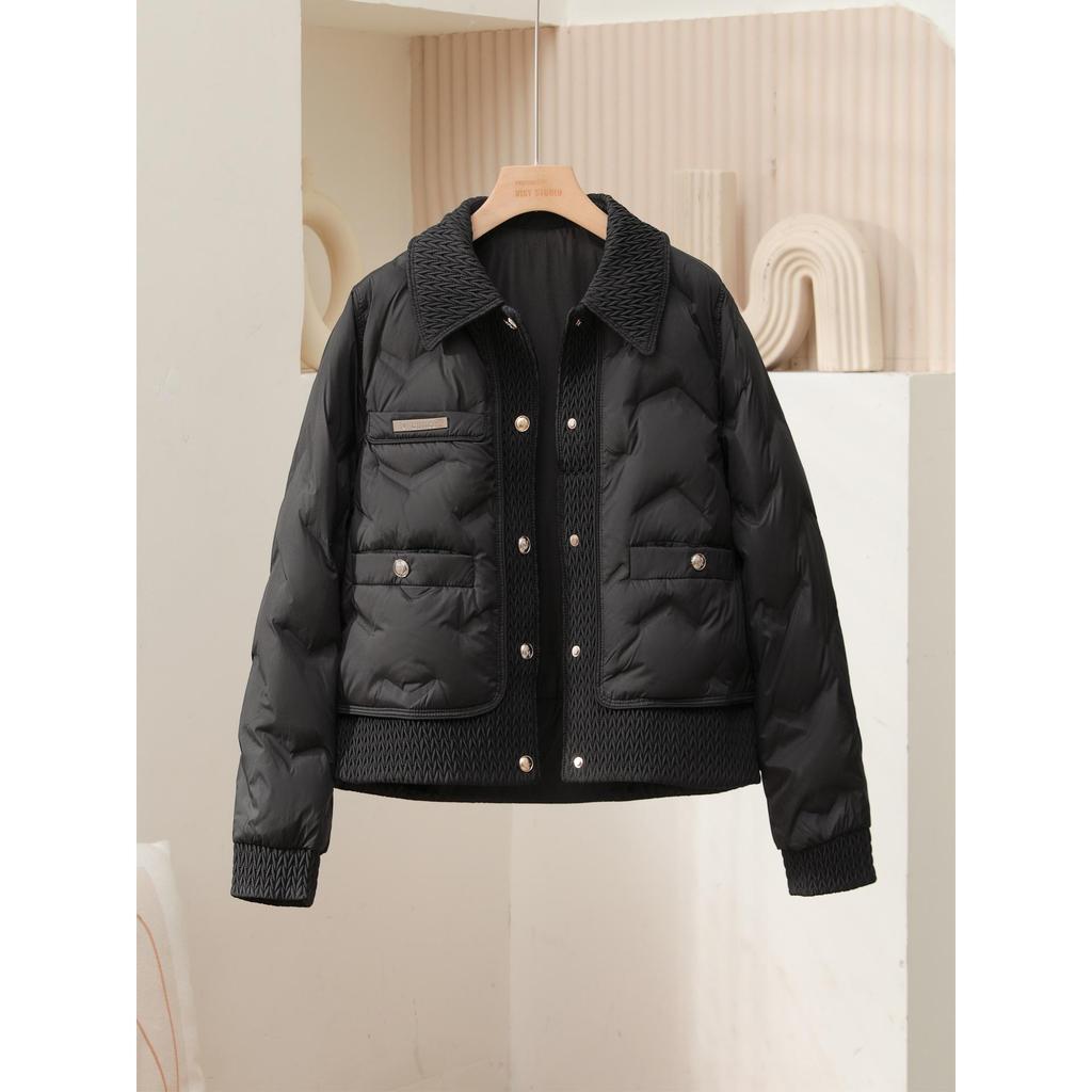 Women's 2025 Lightweight Short Down Jacket - Winter Fashion Polo Collar, Single-Breasted Design.