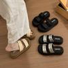 Sandals women's 2025 new summer wear platform sports beach shoes black casual Roman shoes beige
