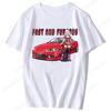 Unisex Anime Girl Car Graphic Tees Shirt Summer Short Sleeve Harajuku Casual Loose Tops Ropa Hombre