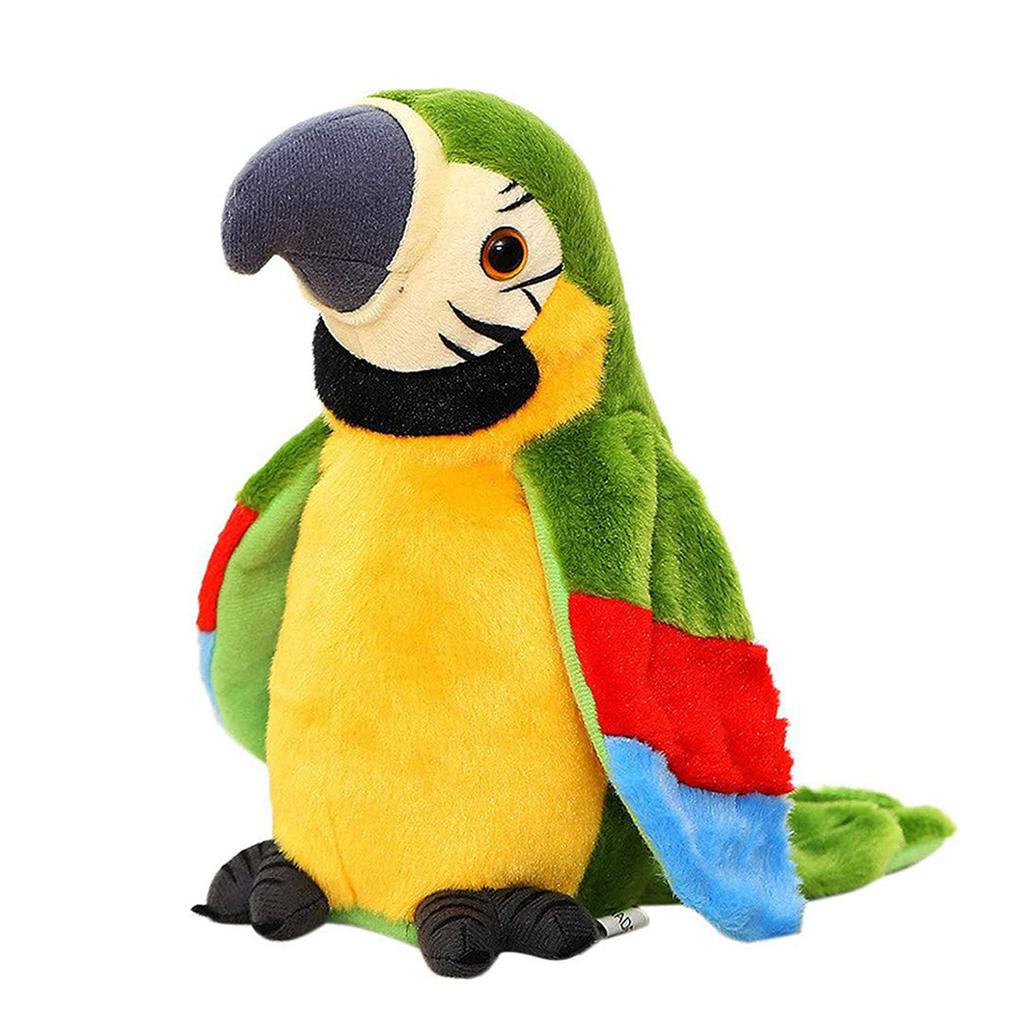 Talking Parrot Repeats What You Say Electric Plush Animal Toy Parrot Talking Bird Birthday Gift for Kid