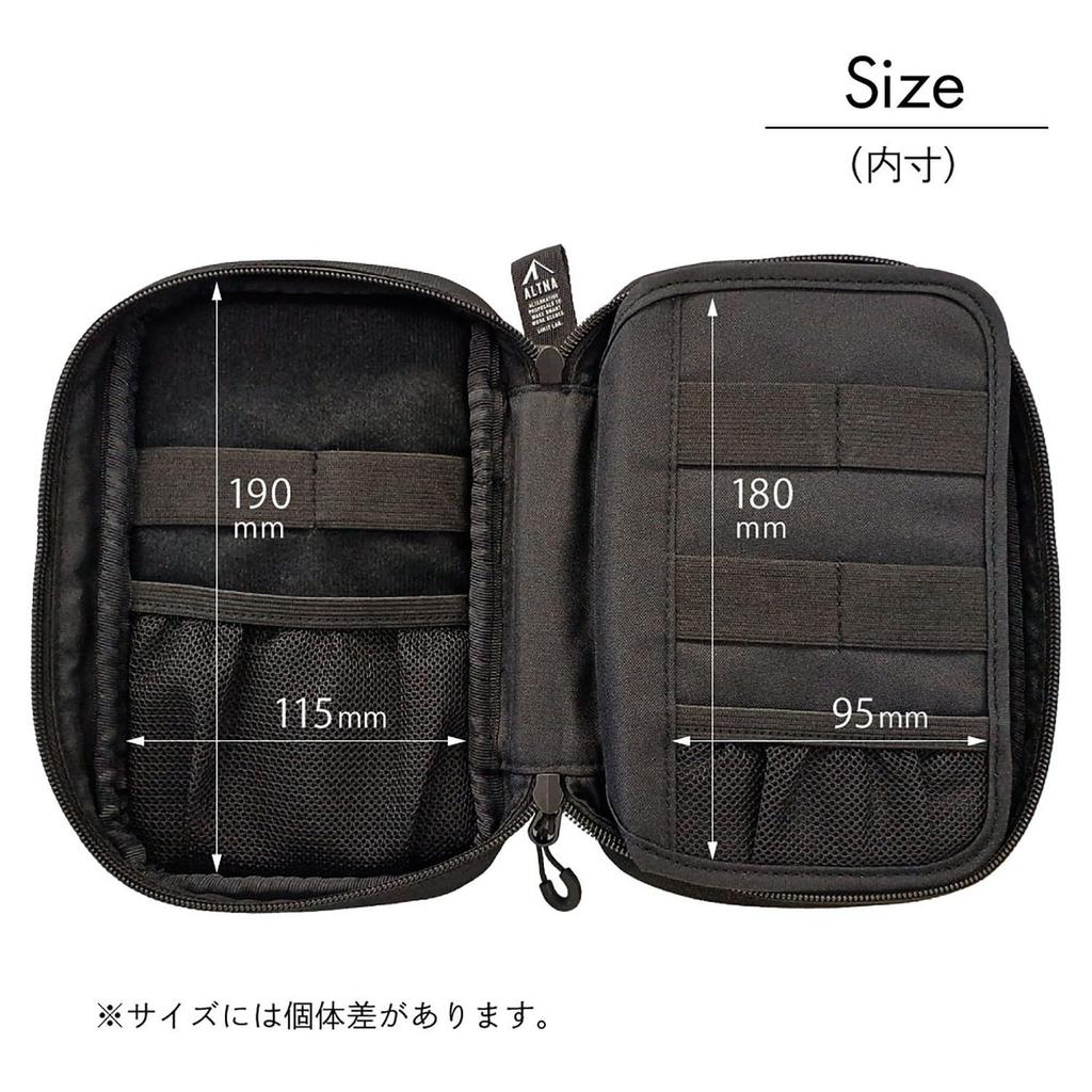 LIHIT LAB CORDURA Gadget Tool Pouch Double Pen Pouch Black A7765-24