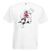 Adults Red Nose Cartoon Cat Funny Animated Feline Toon Unisex White TShirt