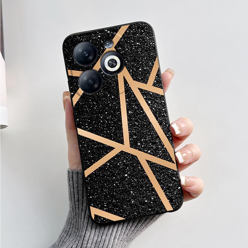 Case For Infinix Smart 8 Back Cover Black Silicon Soft TPU Marble Cover For Infinix Smart 8 X6525 Funda Smart8 Phone Cases Coque