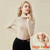 Women's Winter High Collar Elastic Turtleneck Sweater Tops Blouse Undershirts Long Sleeve T-Shirts For Women Thermals Pullovers Formal Clothes
