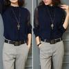 Spring Shirt Back Button Workwear Skin-touching Trendy Elegant Lady Casual Blouse Streetwear