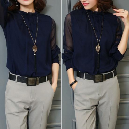 Spring Shirt Back Button Workwear Skin-touching Trendy Elegant Lady Casual Blouse Streetwear