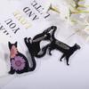 1Pack Cat Resin Mold Jewelry Casting Molds Brooch Mold Animal Silicone Mold Crystal Mold with 10pcs Brooch Pin for DIY Keychain