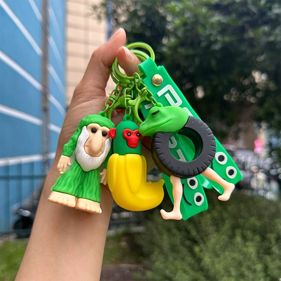 Italian Brainrot Animals Figure Keychains Tung Tung Tung Sahur Tralalero Tralala Ballerina Cappuccino Doll Keyrings Bags Pendant