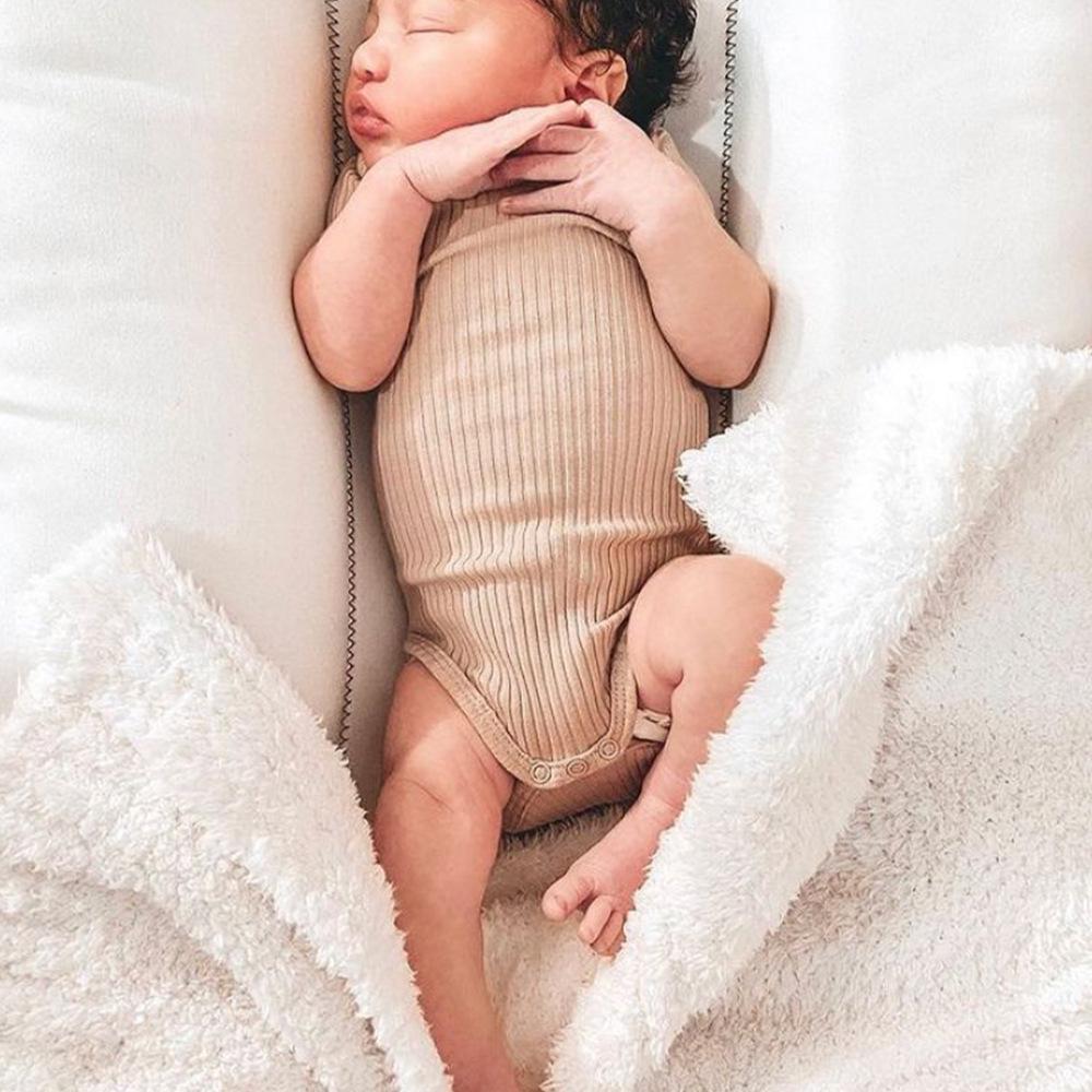 European & American Newborn Baby Unisex Cotton Striped Short-Sleeve Romper