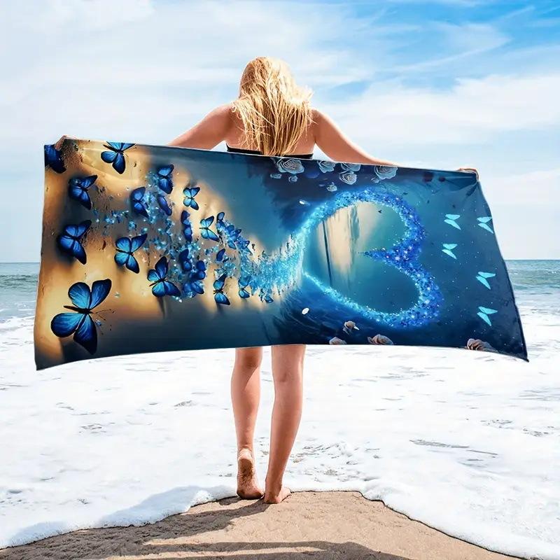 Evil Eye & Hamsa Hand Beach Towel Boho Print Quick Dry Absorbent Towel for Spiritual Women 50x100cm