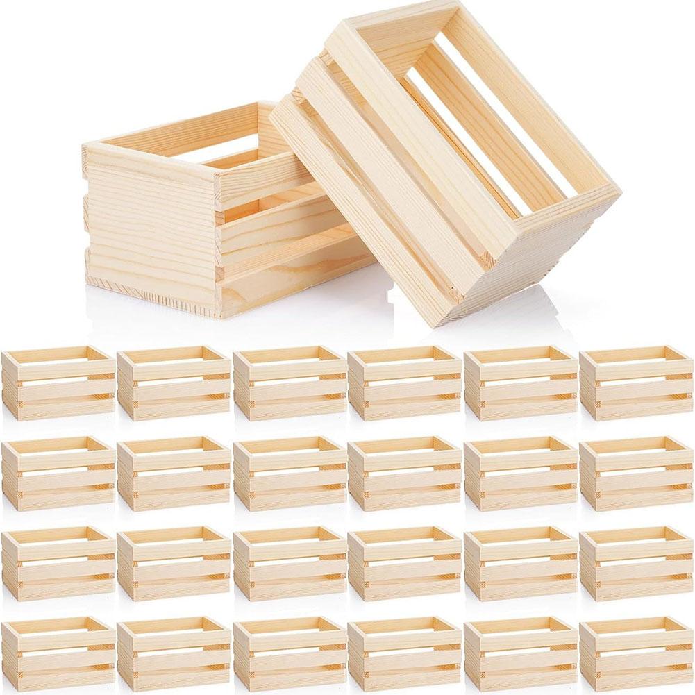 Children's Play 12.5*8.8*7 CM Mini Wooden Basket DIY Craft Projects Children's DIY Use Crafting Supplies Light Color Design
