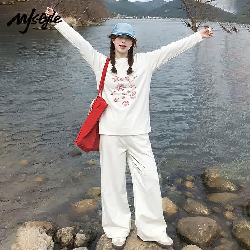 MJ Style Women's Heavyweight Cotton Long Sleeve T-Shirt