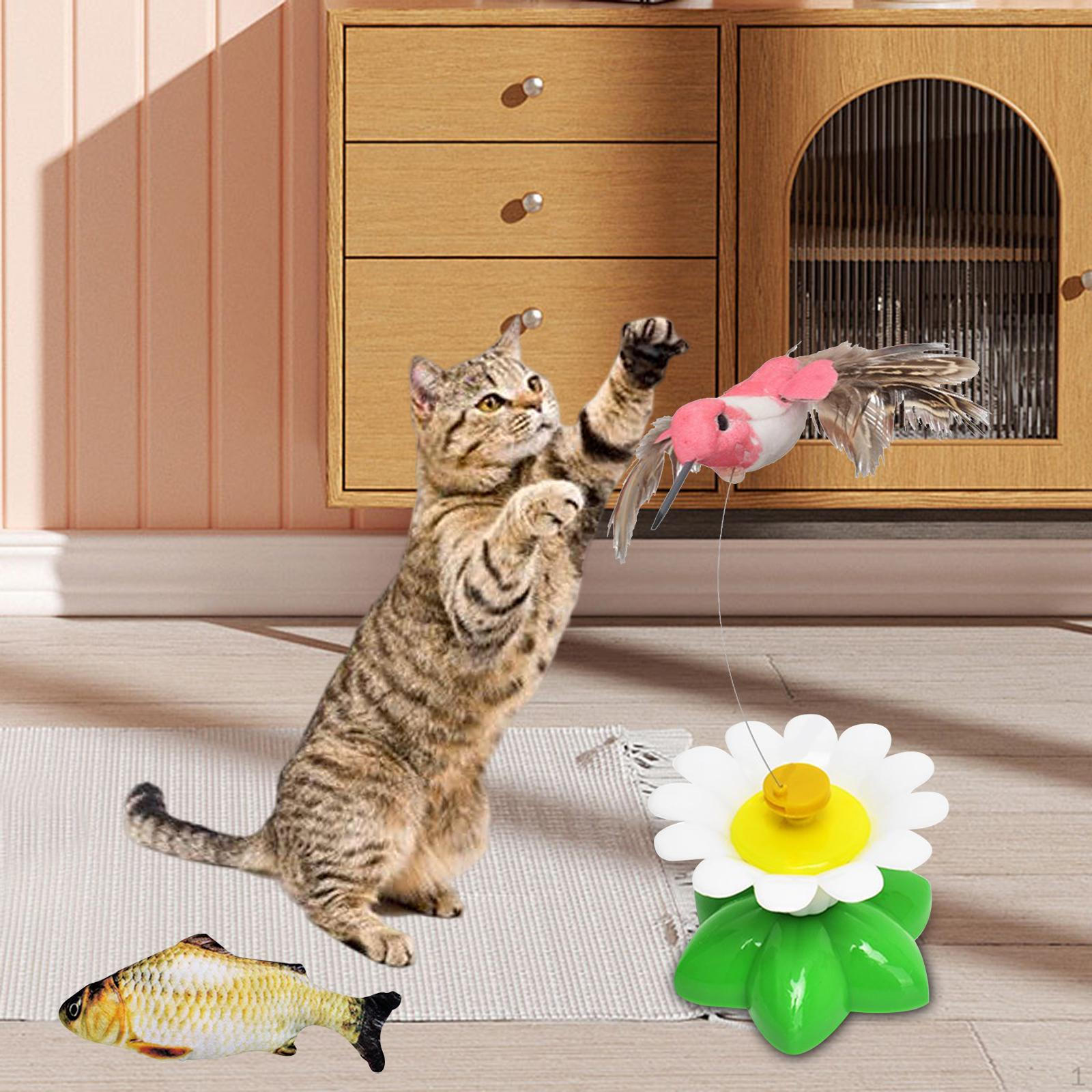 Automatic Cat Toy Electric Rotating Interactive Kitten Exercise Puzzle Toys Bird