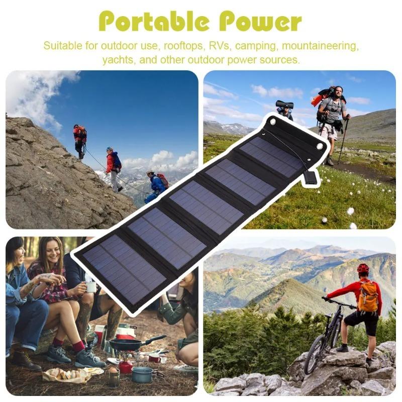 Portable USB Foldable Solar Panel Folding Solar Panels Travel Mobile Phone Charging Power Bank for Flashlight Fan Mobile Phone