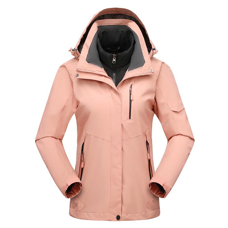 

Outdoor Autumn and Winter Feather Rong Liner Jacket Women s Three-in-one Detachable Waterproof Coat Warm Ski Suit S