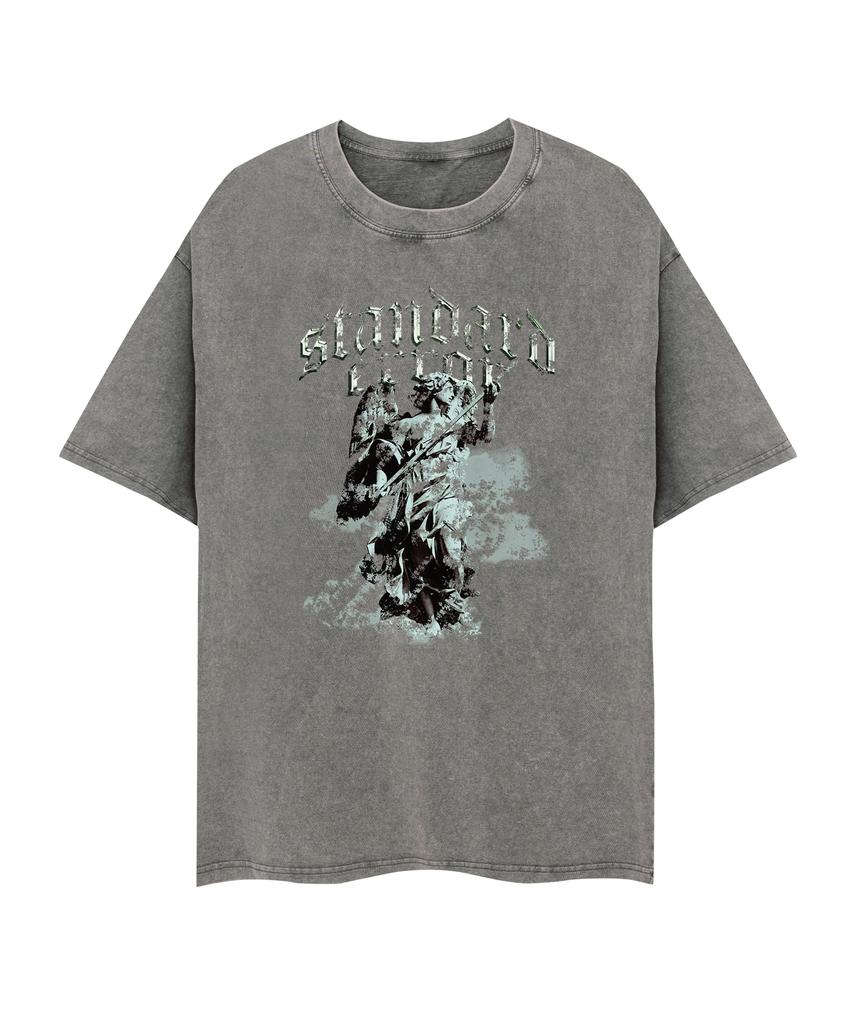 STANDARDERROR 87-Stan325 Heavenly Guard Crack Pigment Short Sleeve T-Shirt (4 Colors)