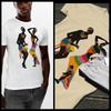 African Dance T-Shirt Africa Masquerade Igbo Ogene Festival Djembe Oja XL White