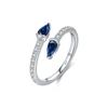 MODIAN 925 Silver Royal Blue Zirconia Open Size Finger Trendy Snake Shaped Adjustable Rings For Women Fine Jewelry