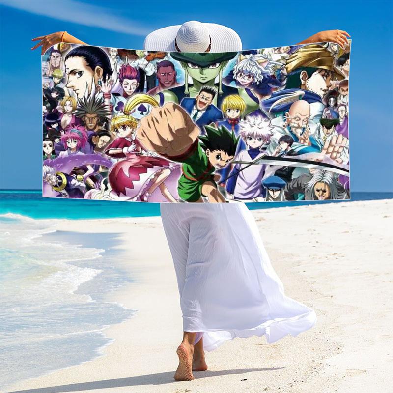 Anime Hunter x Hunter Print Beach Towel, Large Soft Quick Dry Towel for Beach Camping Swimming