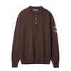 Geonjiulleunseu Cotton Long Sleeve Collared Knit - Brown