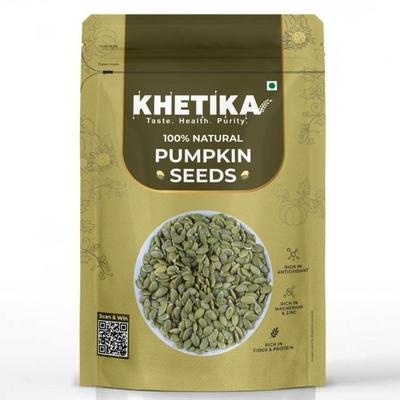 Khetika Raw Pumpkin Seeds 200g | AAA Grade, Seeds for Eating, Healthy Snacks, High In Antioxidant &Rich In Dietary Fibre